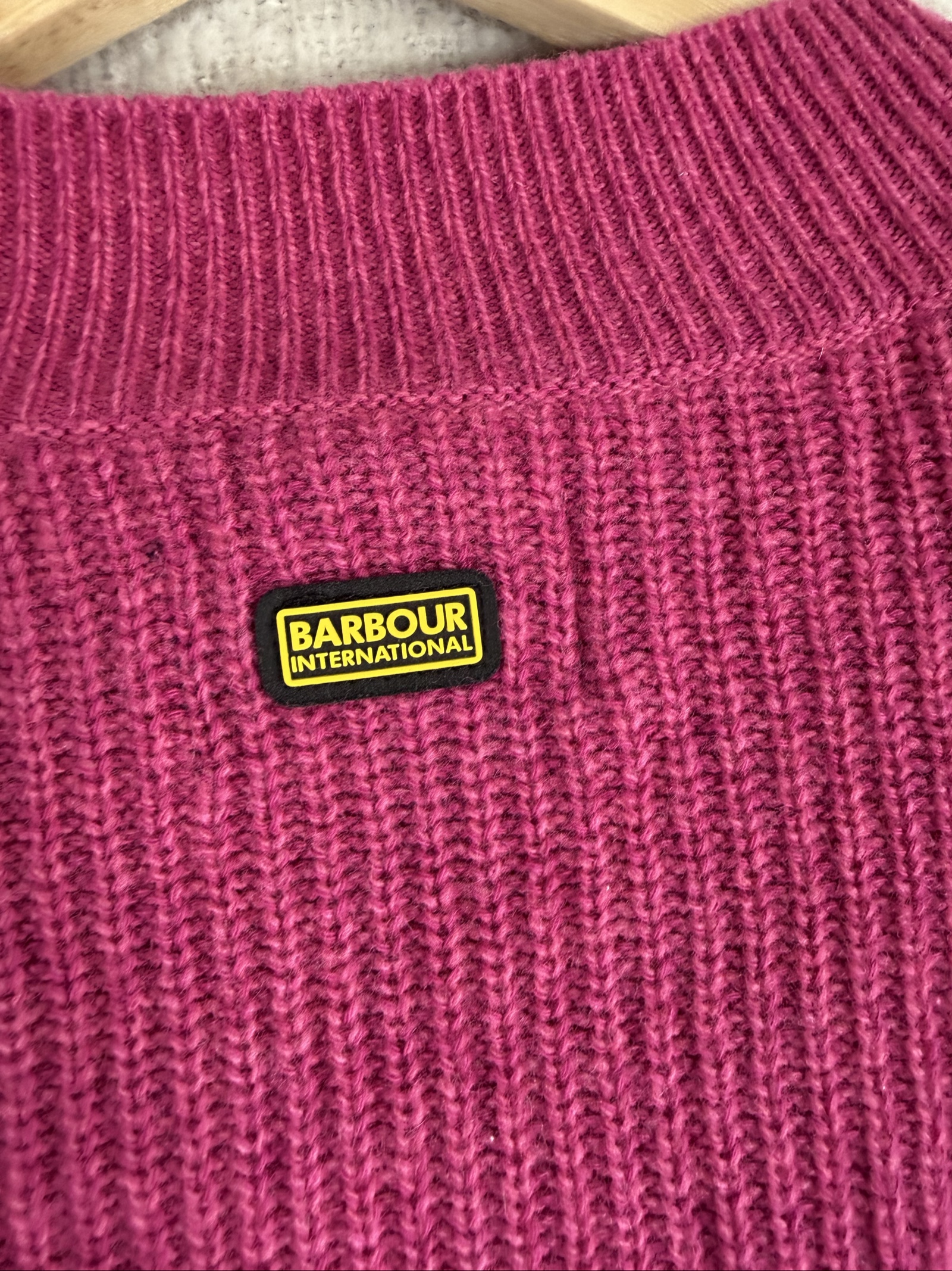 Barbour Pink Rib Knit Sweater Small Soft Fall Winter Casual Jumper image 5