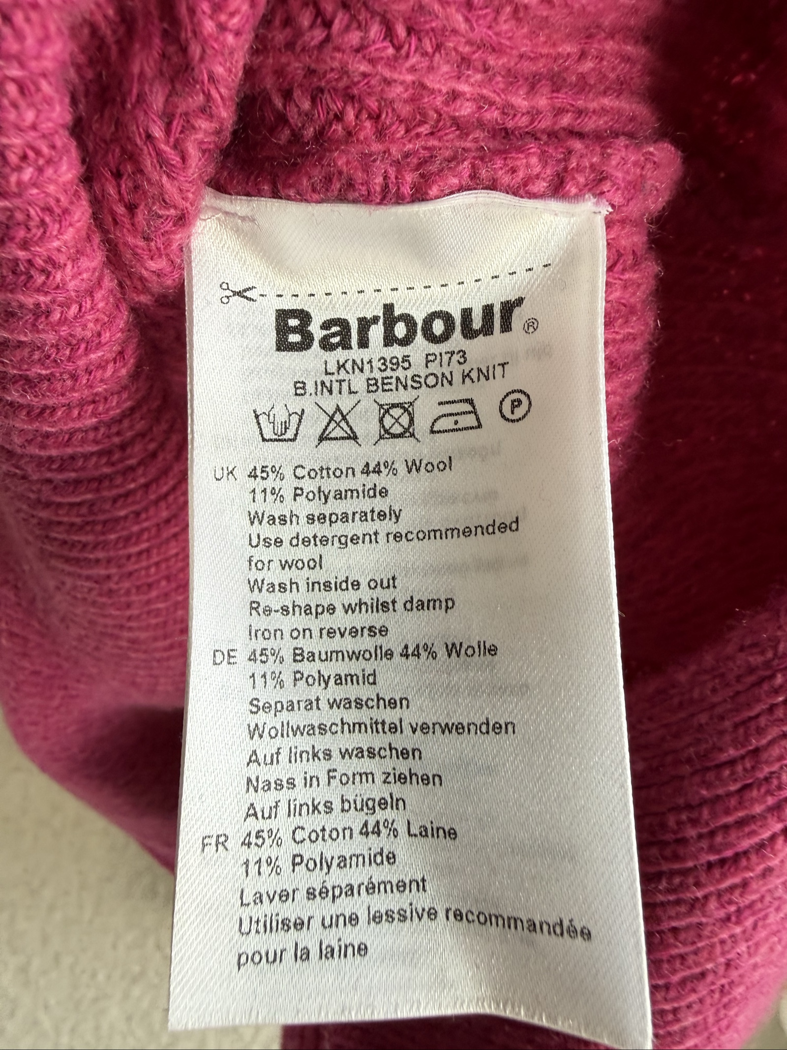 Barbour Pink Rib Knit Sweater Small Soft Fall Winter Casual Jumper image 6