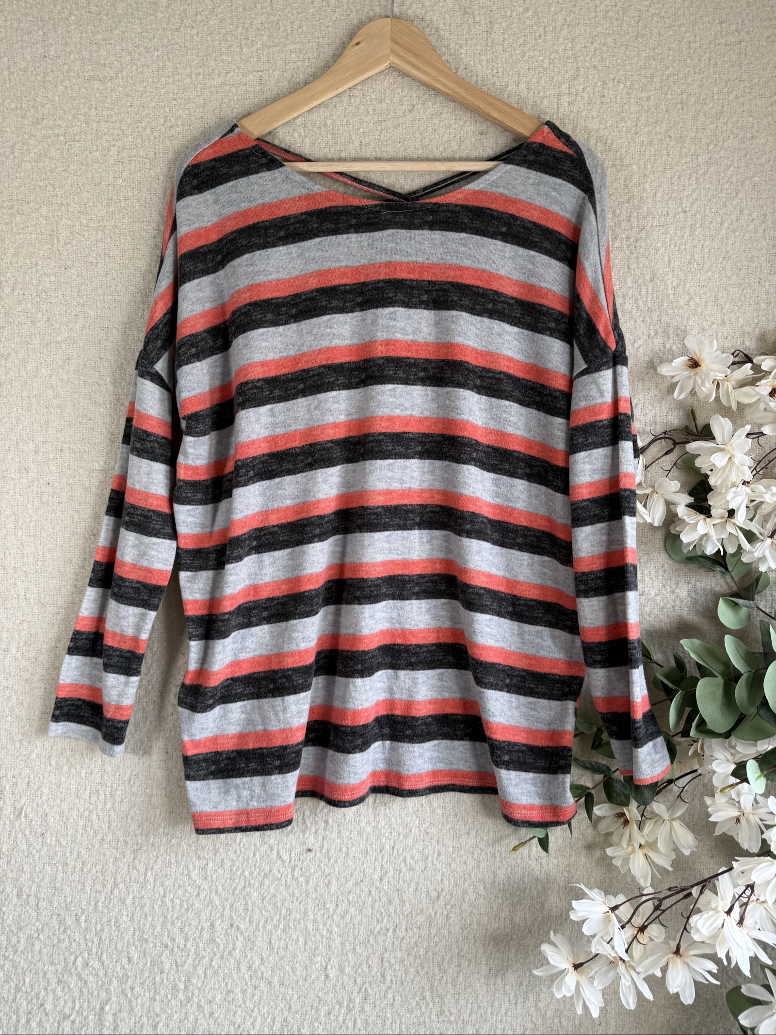 Pep&Co Multi Stripe Knit Sweater UK 14 Soft Casual Long Sleeve Jumper