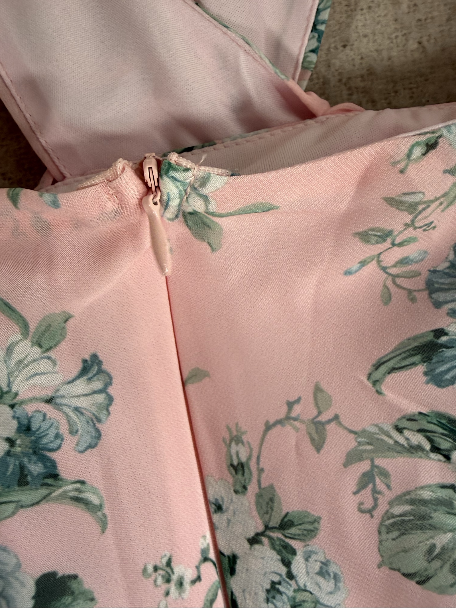 Zack Pink Floral Maxi Dress UK 10 Puff Sleeve Elegant Summer Occasion image 5