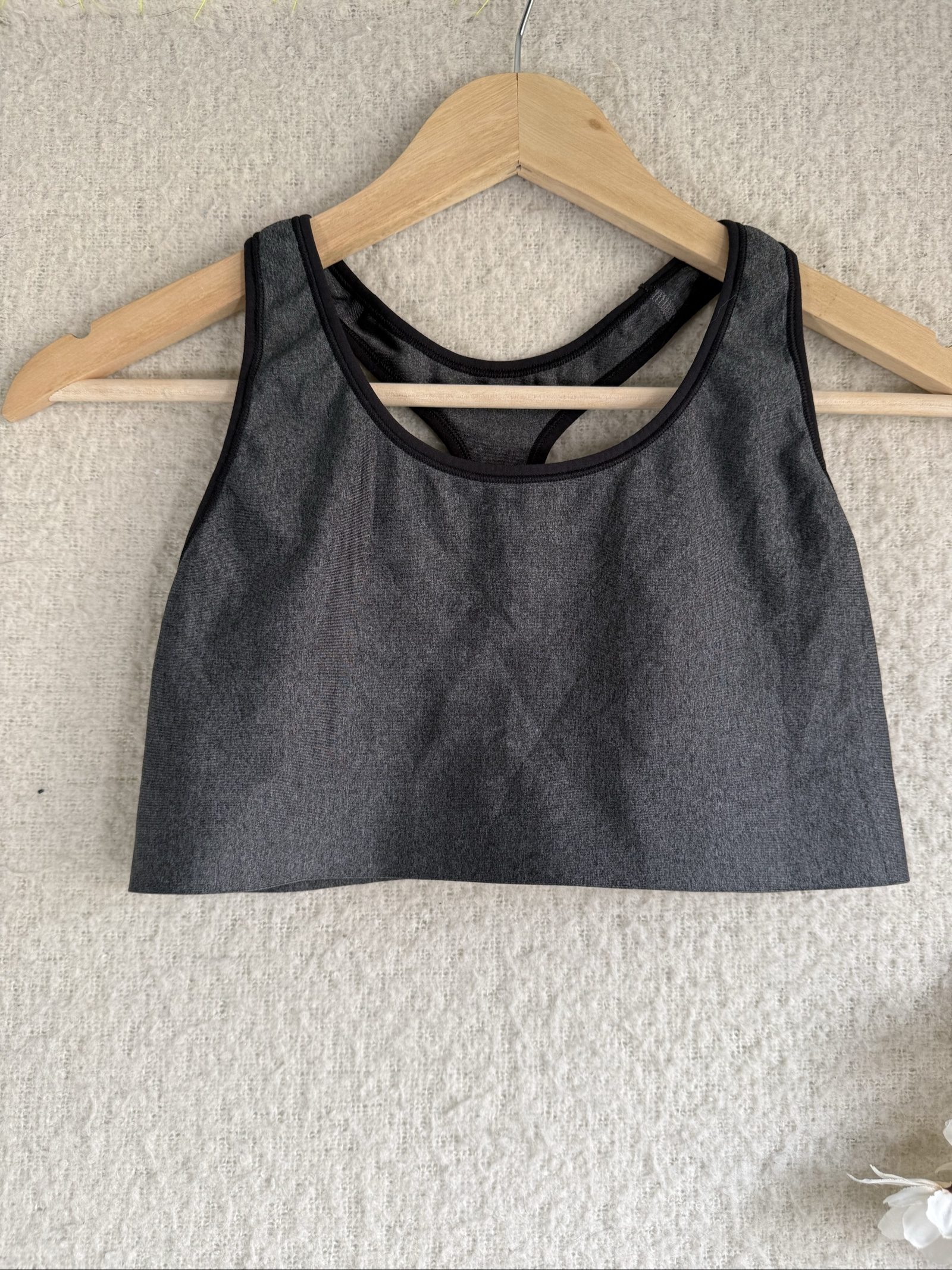Champion Grey Sports Bra UK Small Racerback Performance Activewear Top