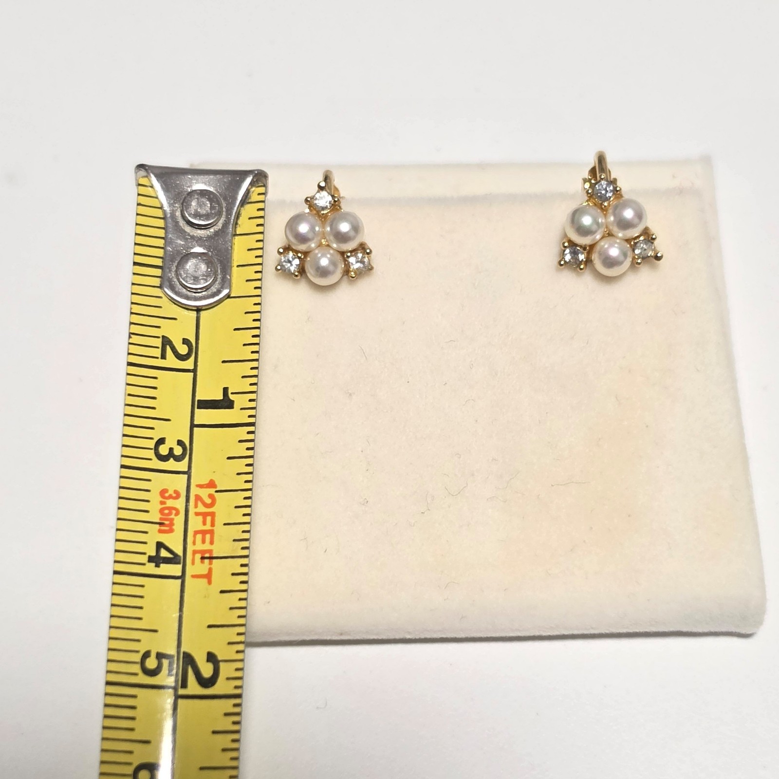 Christian Dior germany Gold Tone Pearl & Crystal Clip-On Earrings image 2