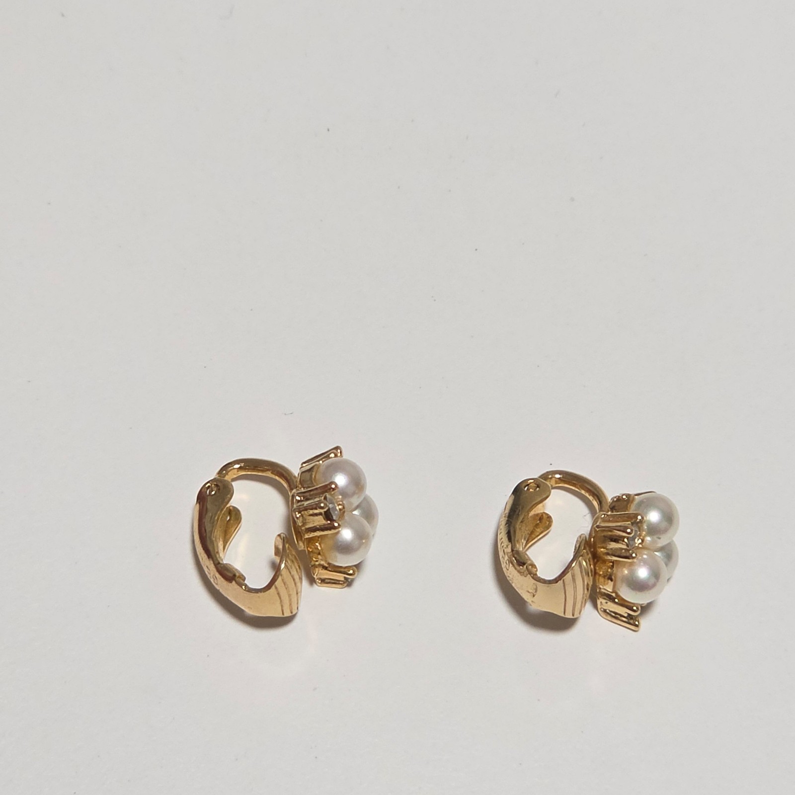 Christian Dior germany Gold Tone Pearl & Crystal Clip-On Earrings image 3