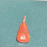 Unbranded Orange Amber Drop Pendant Silver Bail 4 cm