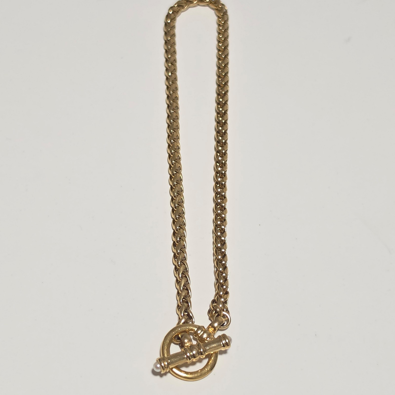Costume Gold Tone Chain Bracelet with Toggle Clasp