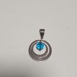 925 sterling Silver & Blue Circle Pendant
