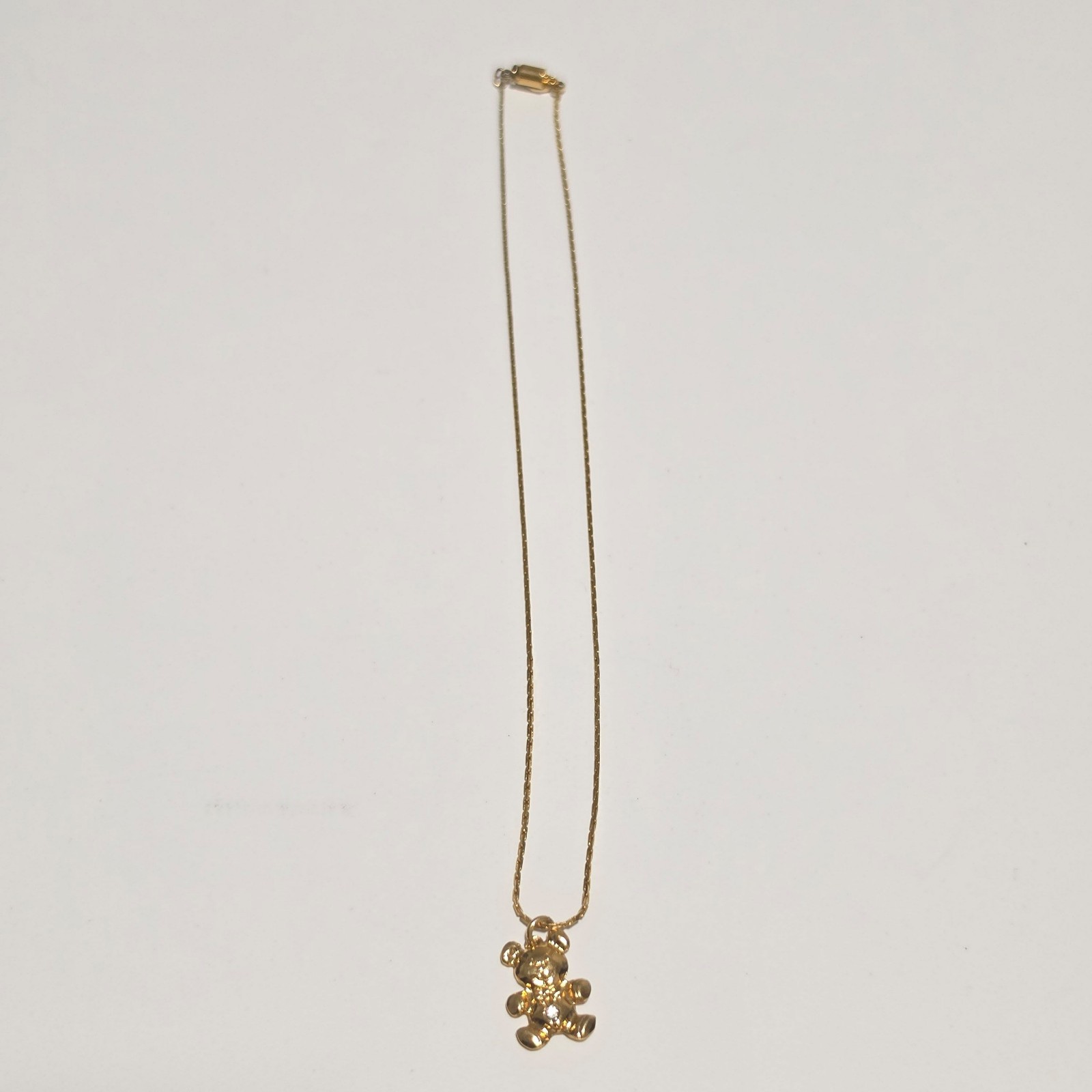 Emma page Teddy Bear Gold Tone Pendant Necklace