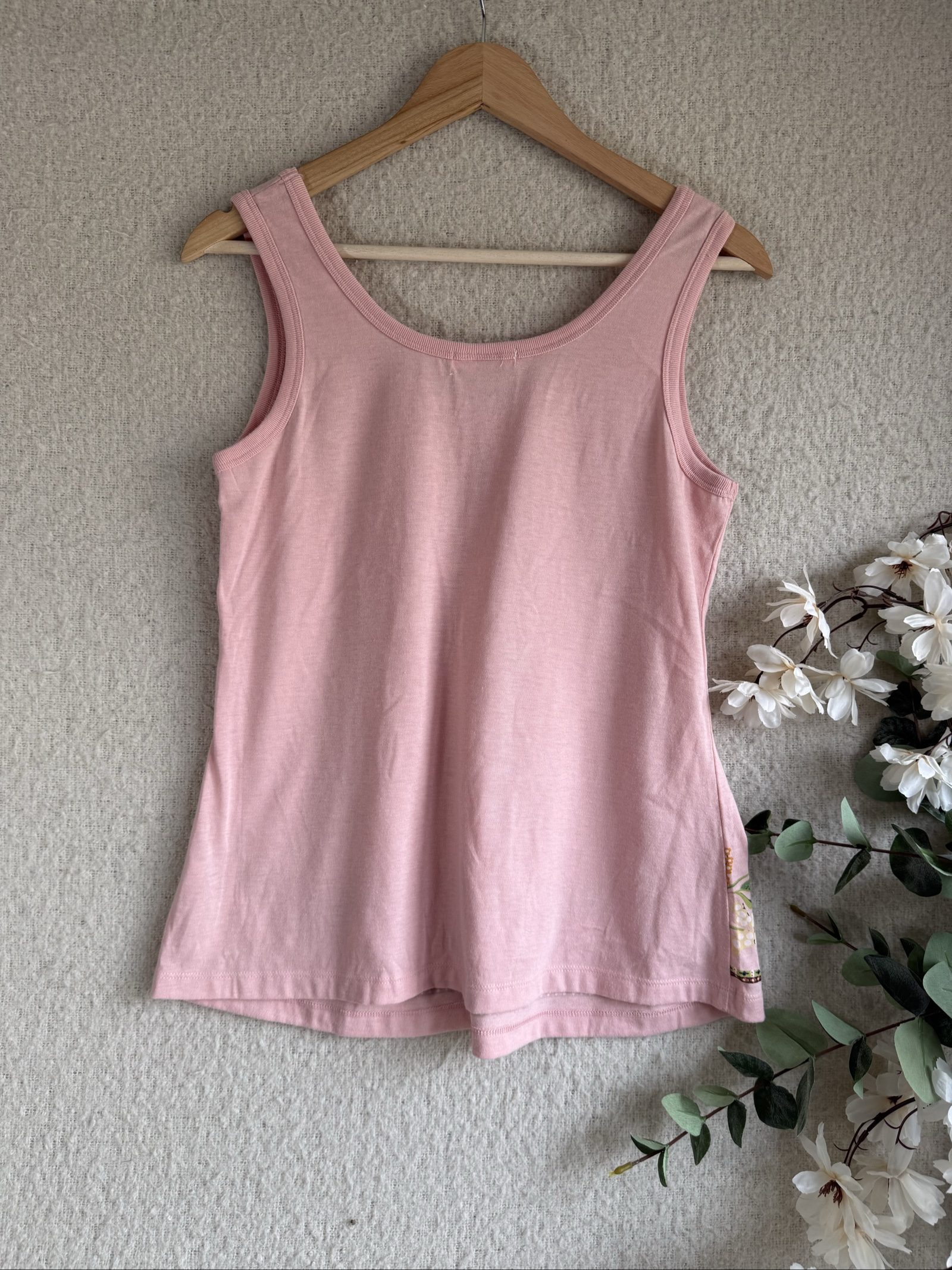 Urban Revival Pink Sleeveless Floral Print Top UK M Stretchy Soft image 4