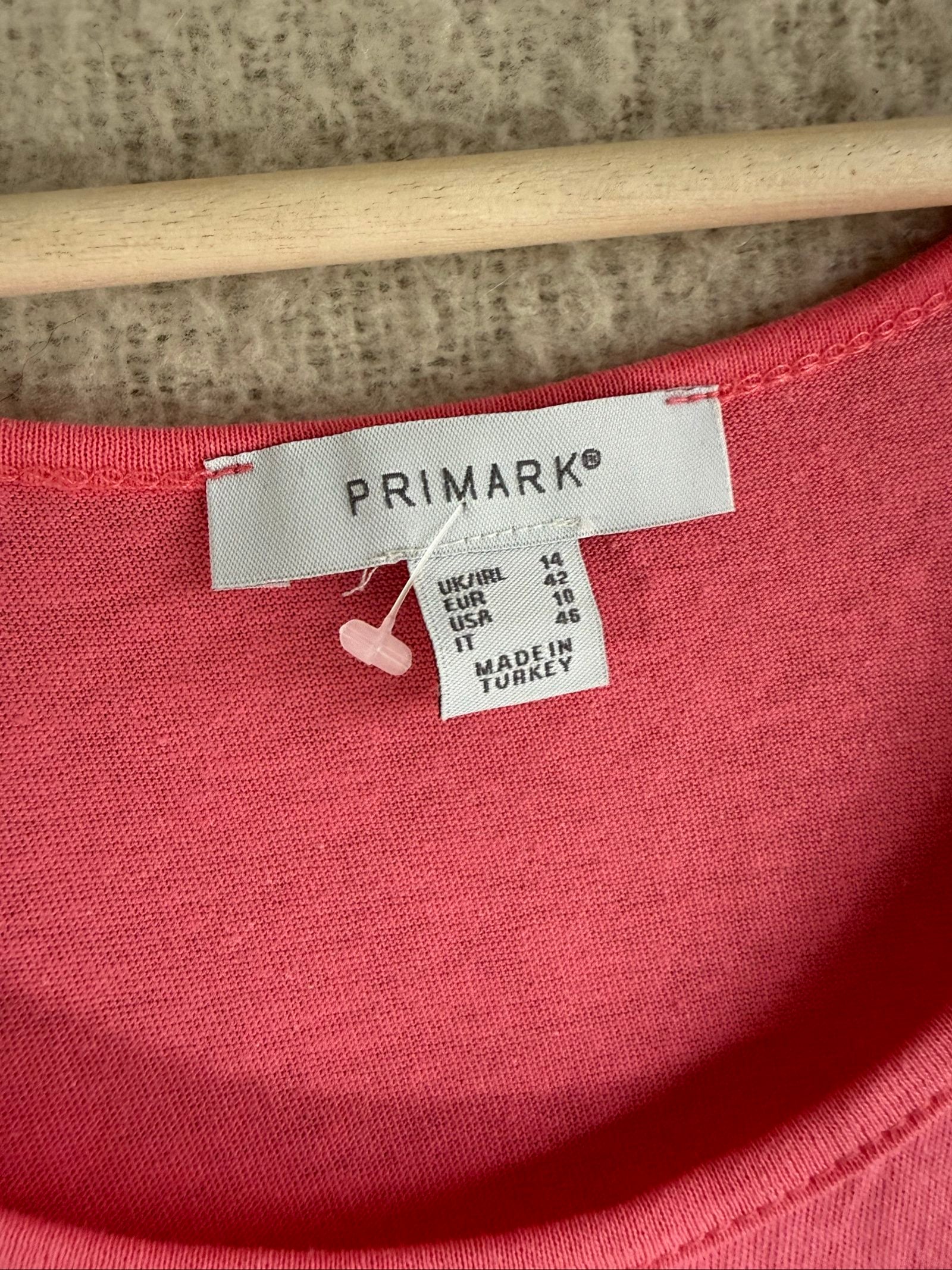 Primark Pink Slogan Tank Top UK 14 Casual Summer Vest image 2
