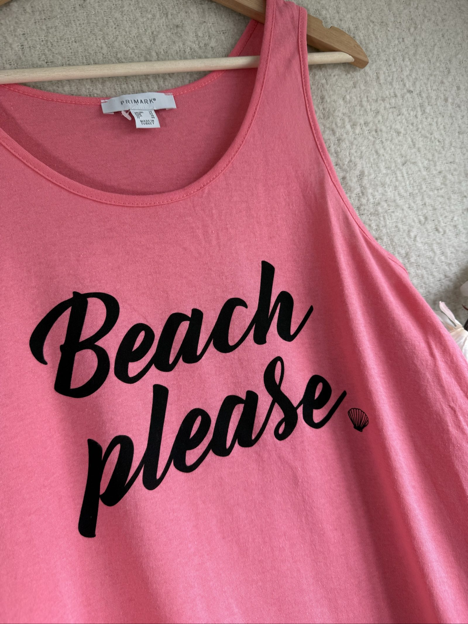 Primark Pink Slogan Tank Top UK 14 Casual Summer Vest image 3