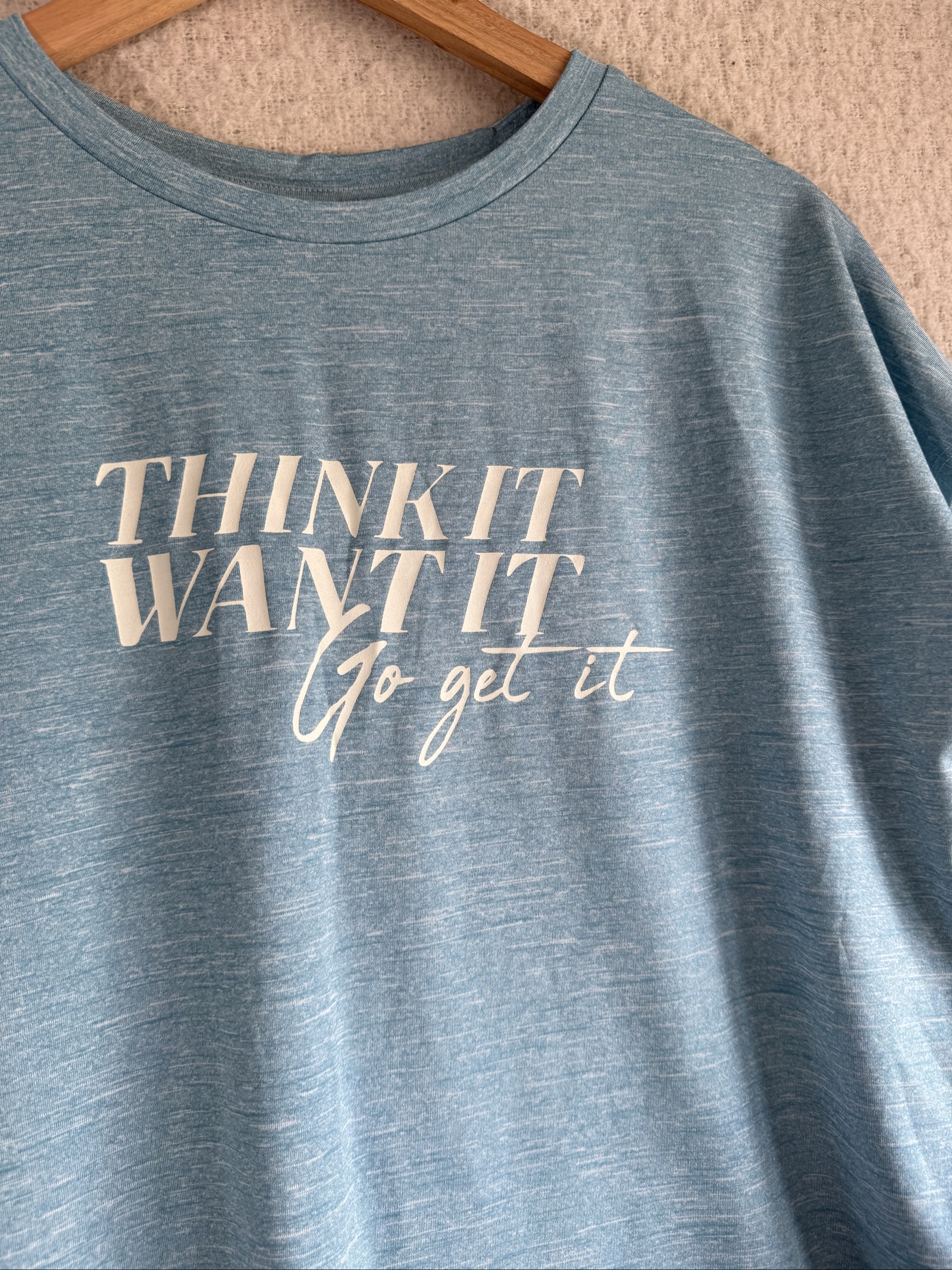 George Blue Casual T-Shirt Medium 12-14 Think It Want It Motivational Top image 2