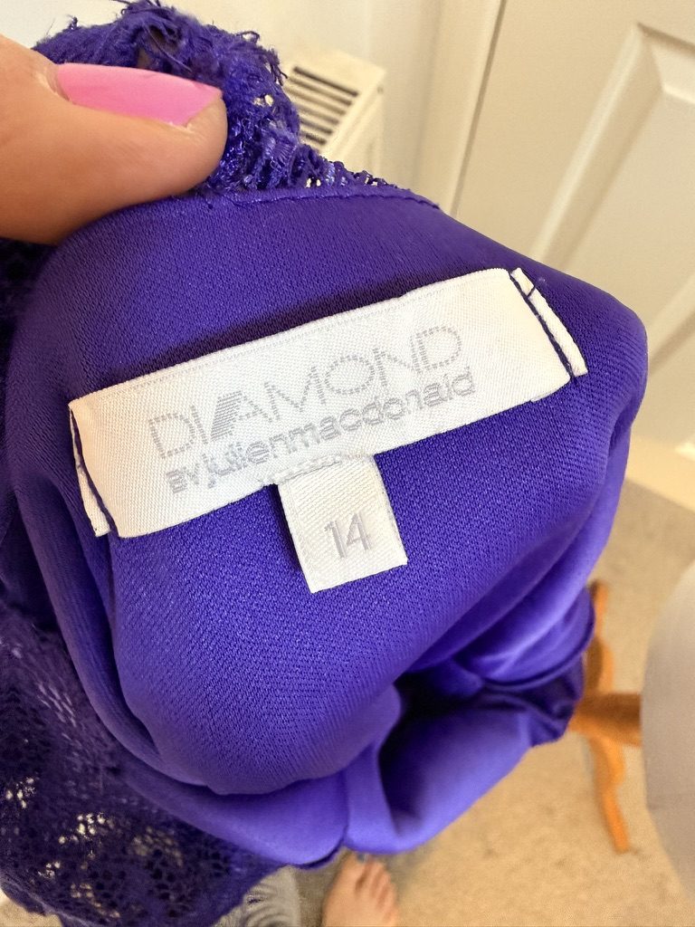 Diamond Purple Lace Bodycon Dress 14 Sheer Sleeve image 10