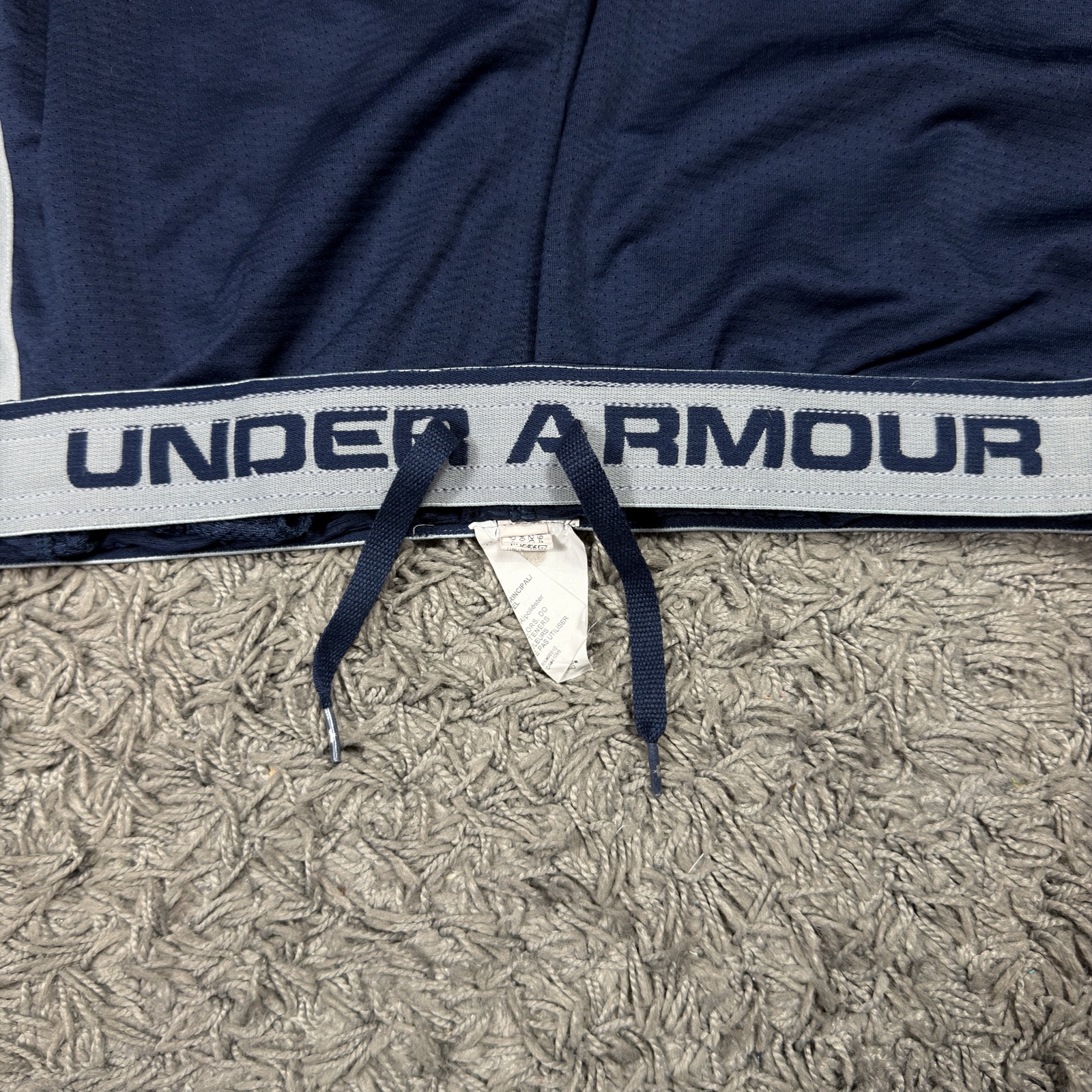 Under Armour Navy Blue Sports Shorts XL HeatGear Elastic Waistband image 7