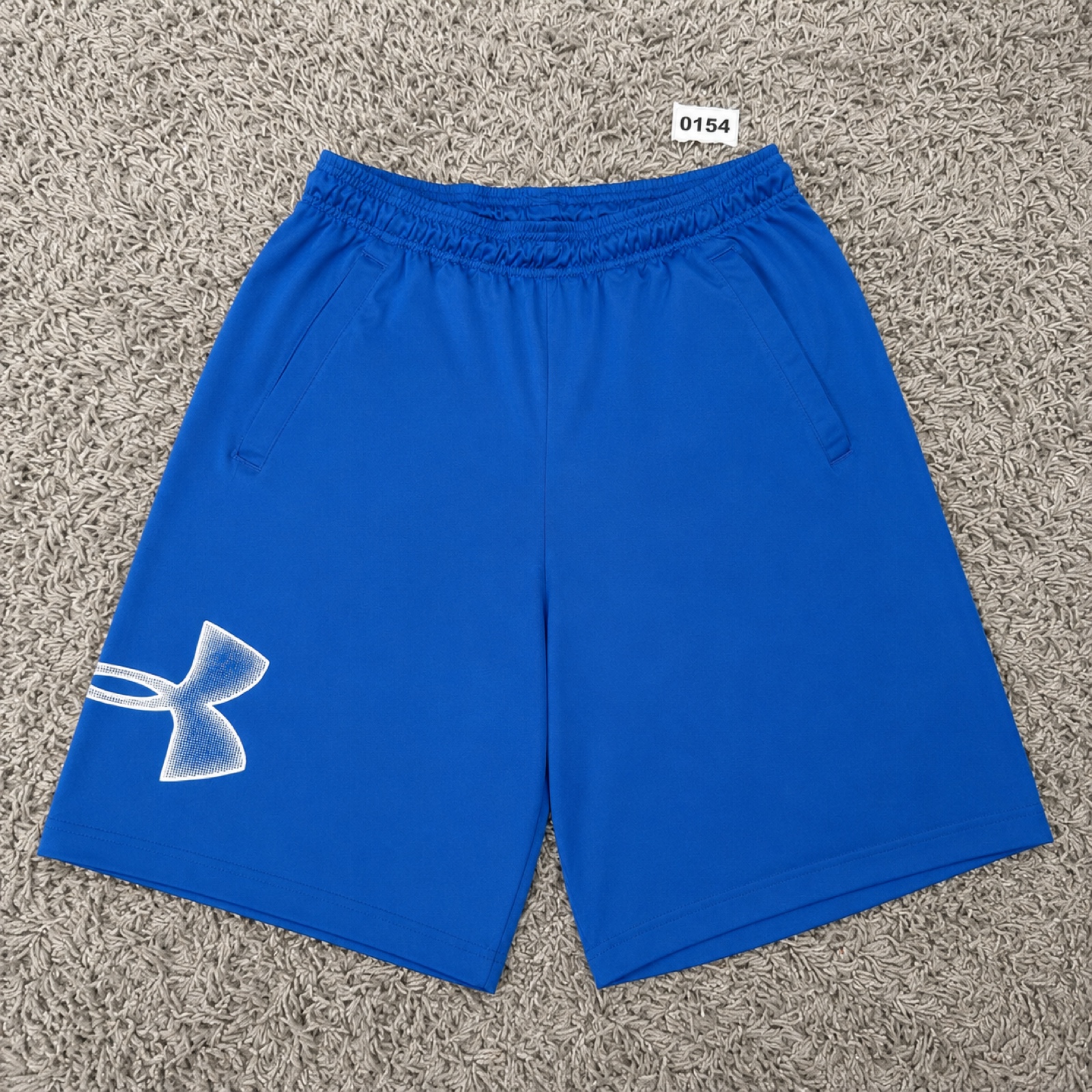 Under Armour Blue Athletic Shorts Medium Polyester Elastic Waistband