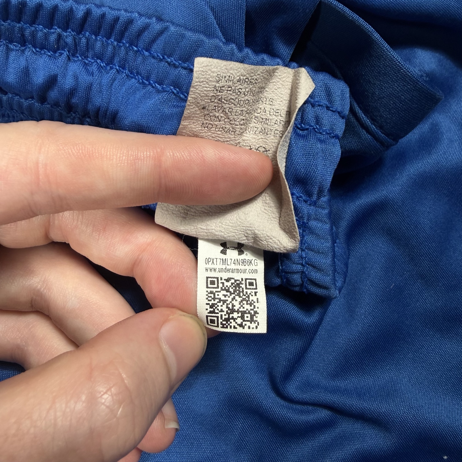 Under Armour Blue Athletic Shorts Medium Polyester Elastic Waistband image 6
