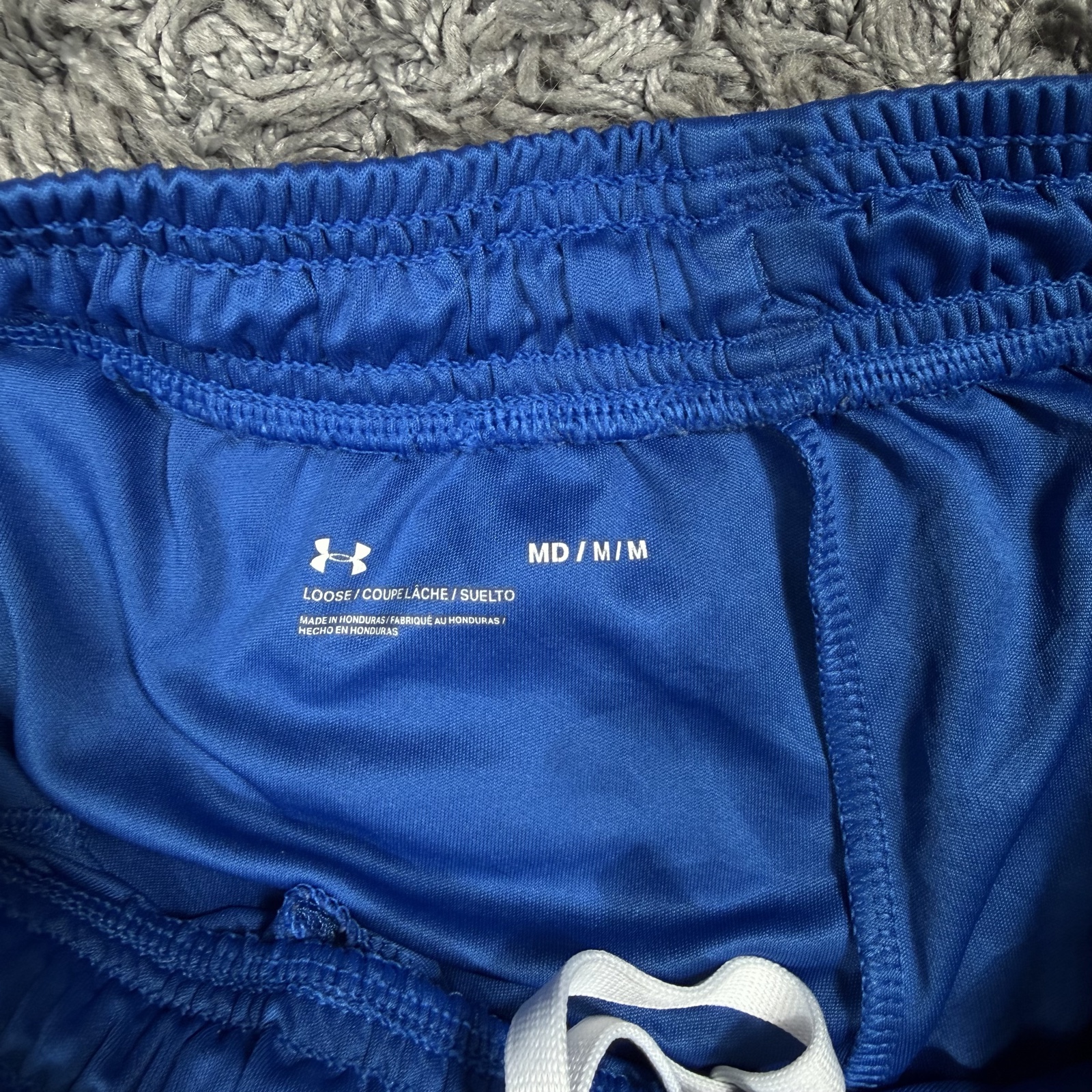 Under Armour Blue Athletic Shorts Medium Polyester Elastic Waistband image 7