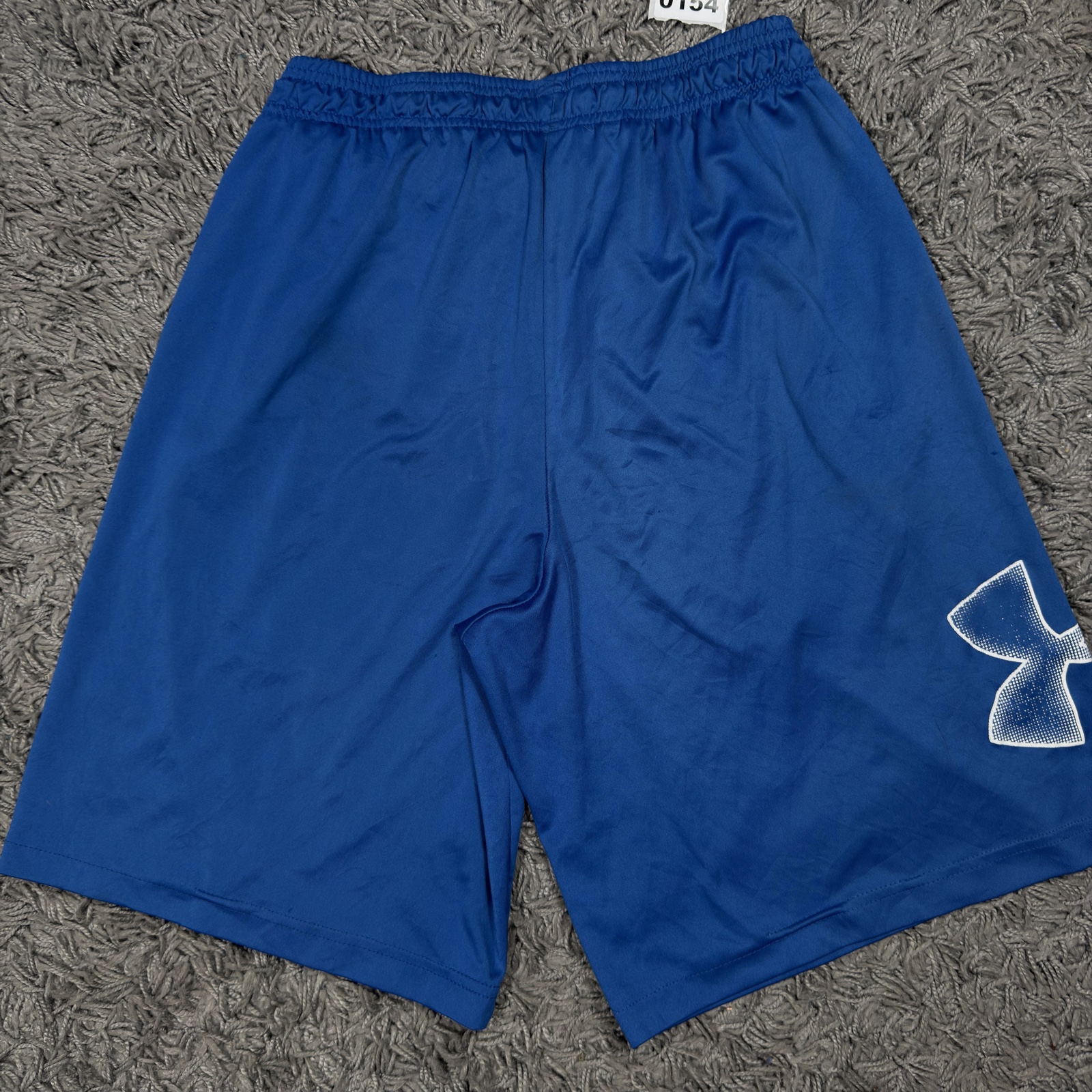 Under Armour Blue Athletic Shorts Medium Polyester Elastic Waistband image 9