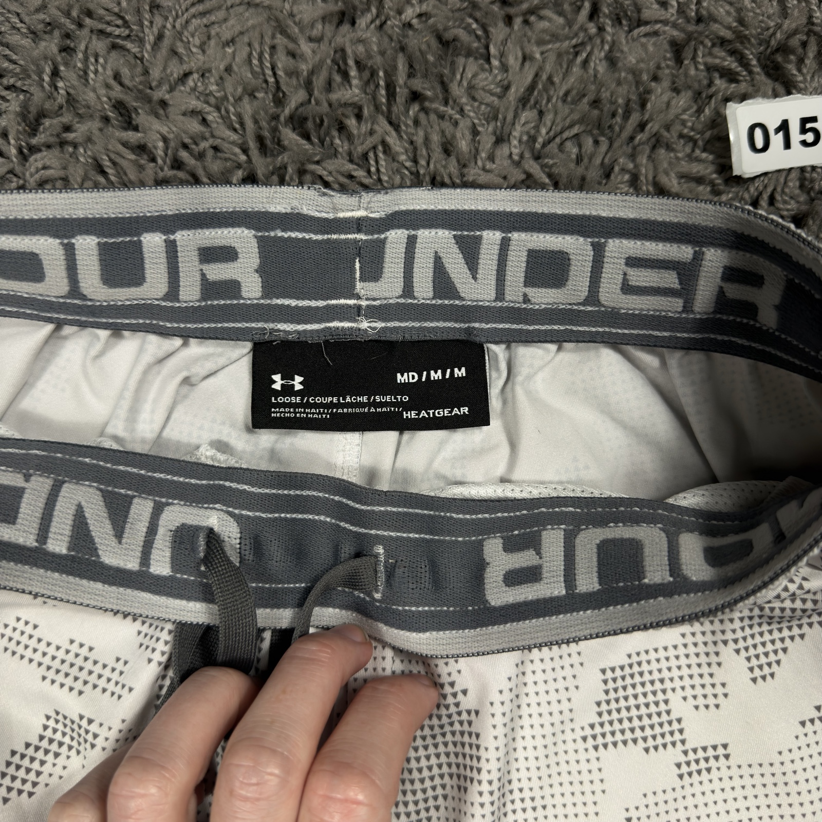 Under Armour Grey & White Loose Fit HeatGear Shorts Medium image 5