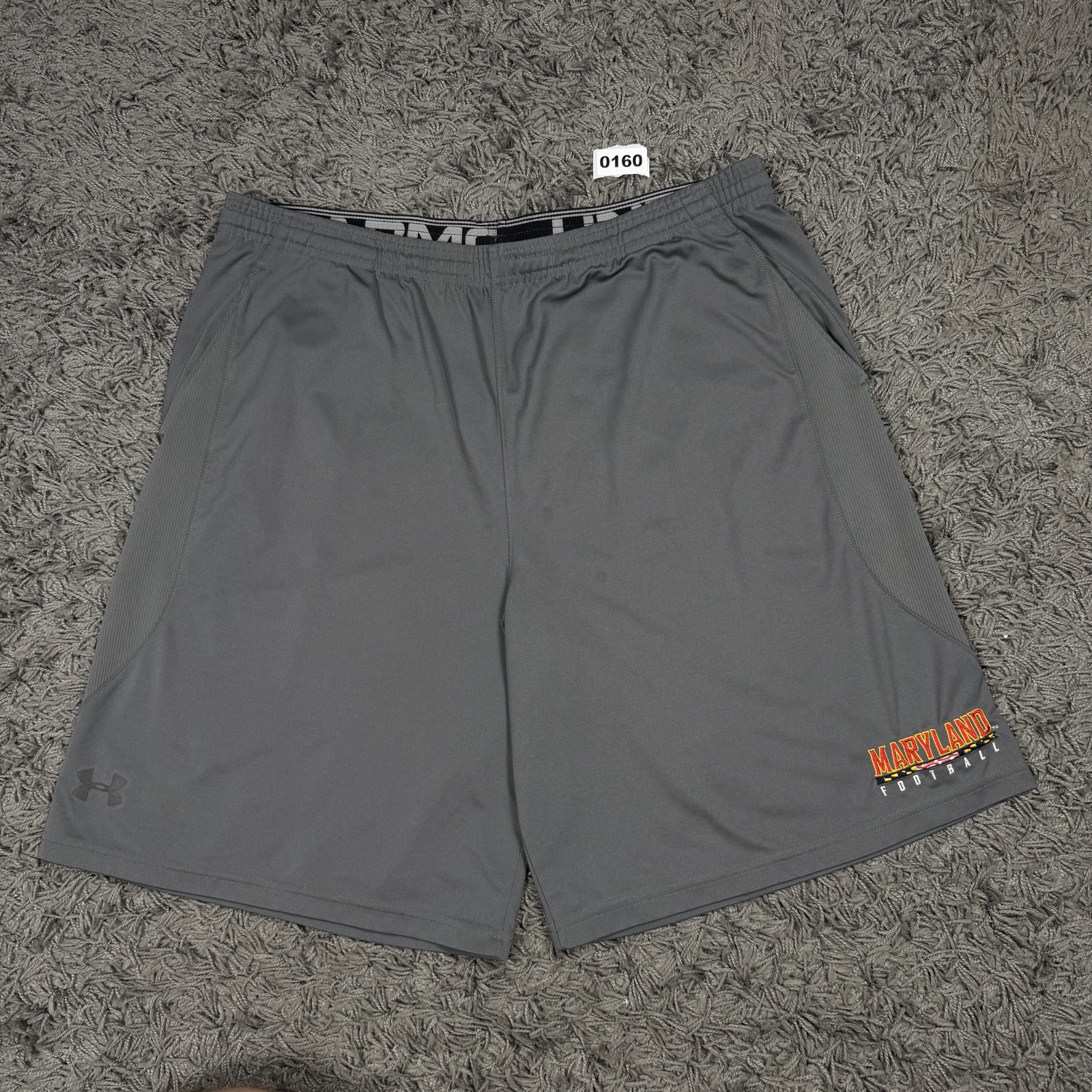 Under Armour Grey Sports Shorts Maryland Football M Lightweight