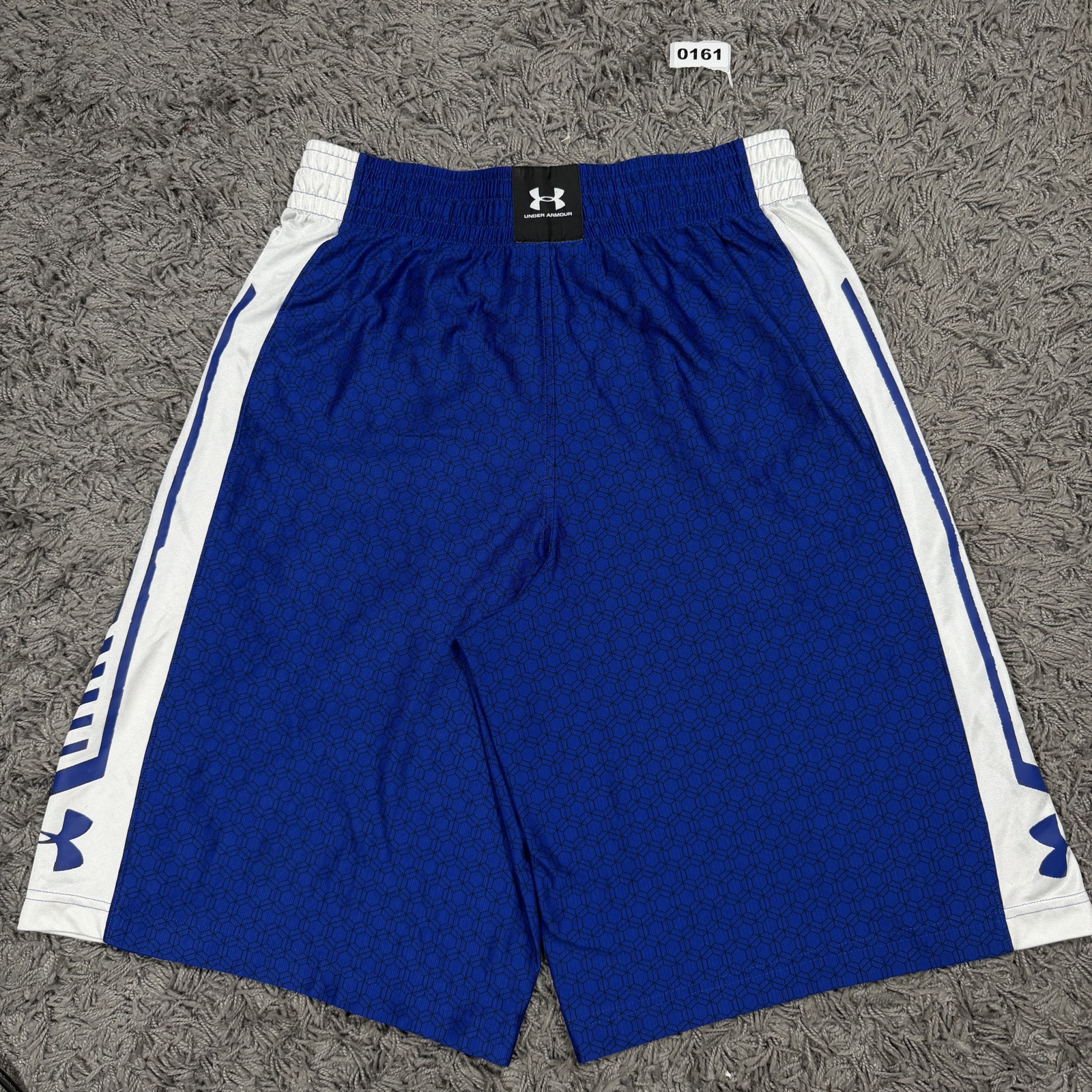 Under Armour Blue & White Basketball Shorts LG Loose Fit image 7