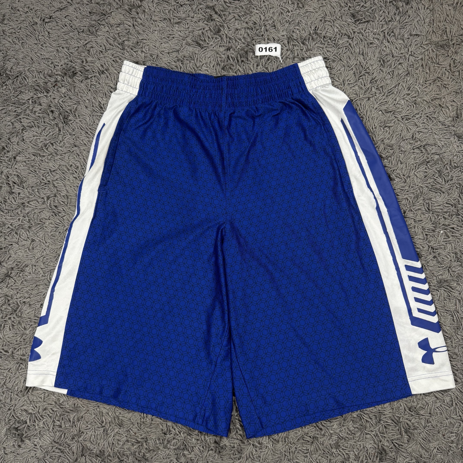 Under Armour Blue & White Basketball Shorts LG Loose Fit