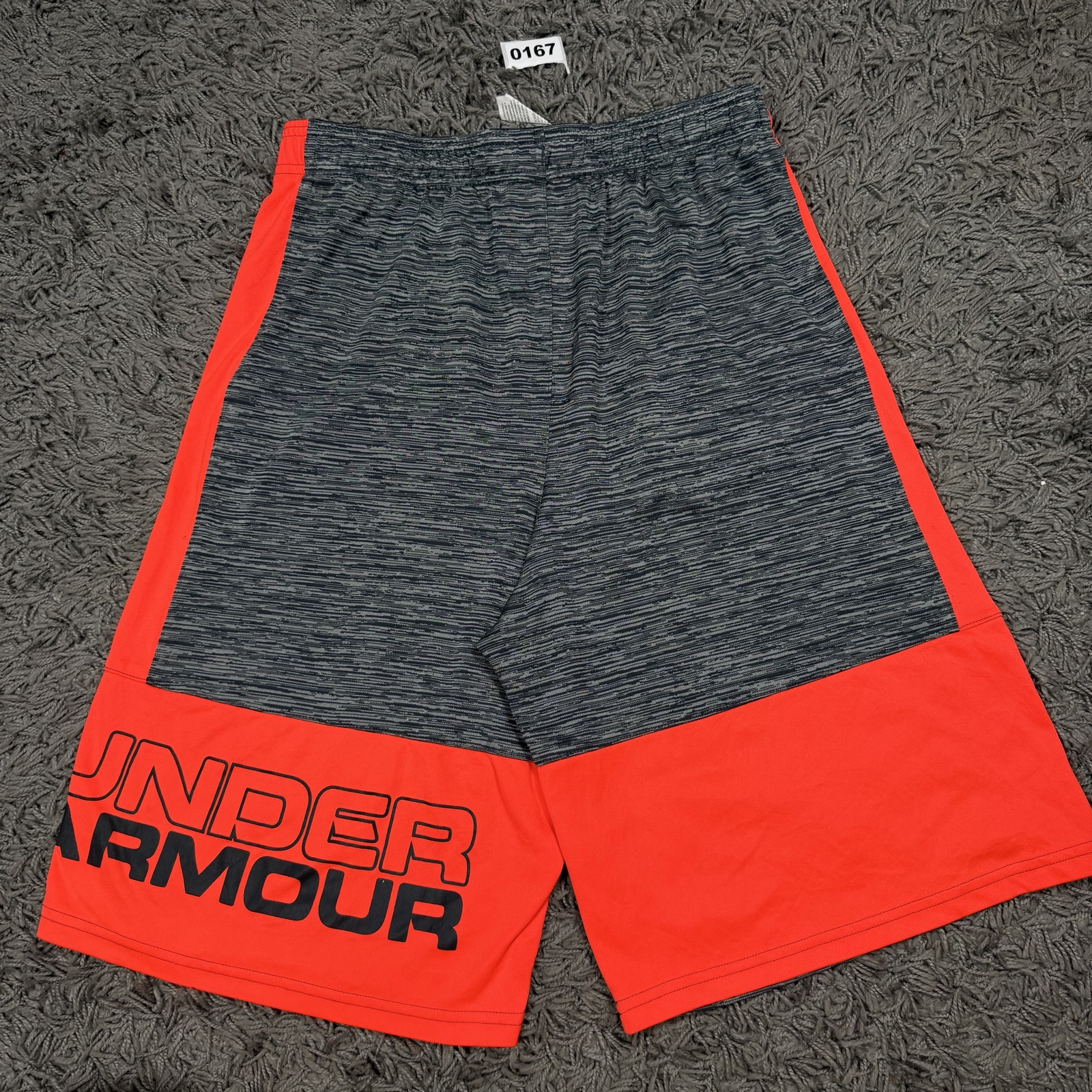 Under Armour Grey & Orange Sports Shorts XL Loose Fit image 8