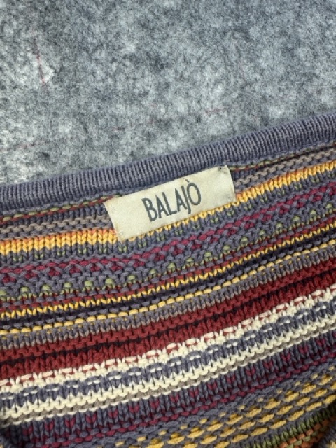 Balajo Multi-Colour Striped Knit Sweater V Neck image 3