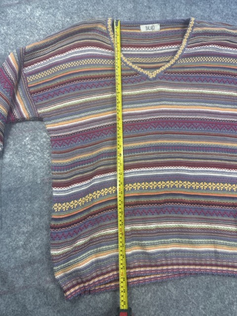 Balajo Multi-Colour Striped Knit Sweater V Neck image 6