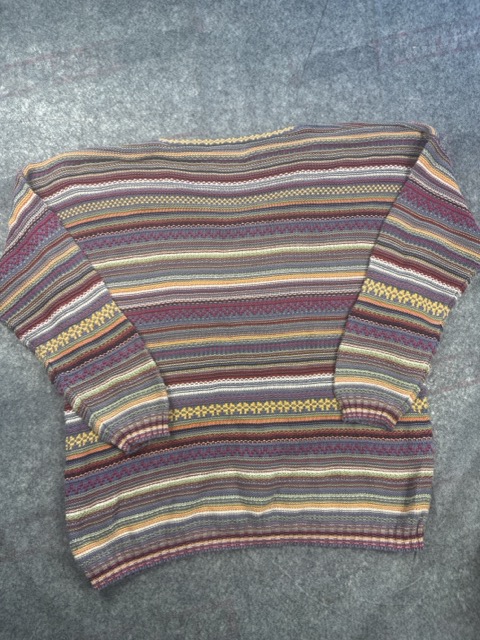 Balajo Multi-Colour Striped Knit Sweater V Neck image 7