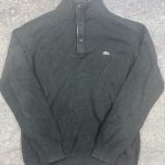 Lacoste Black Knit Quarter Button Sweater 4