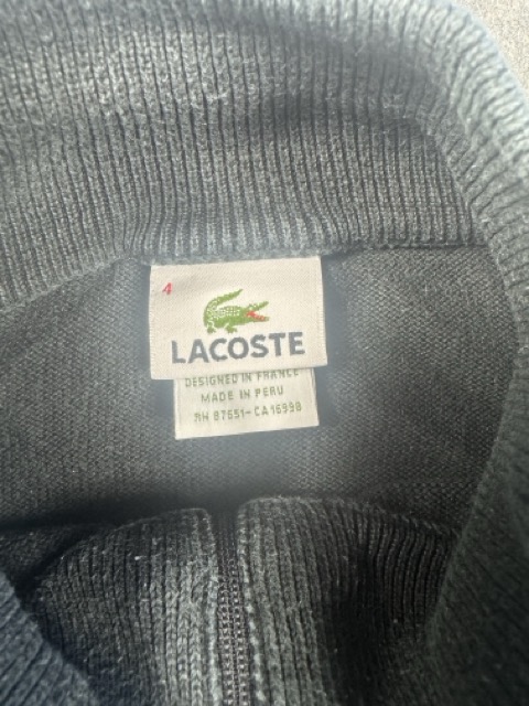 Lacoste Black Knit Quarter Button Sweater 4 image 4