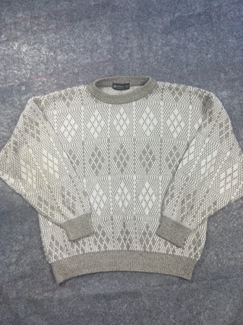 St Michael Beige Patterned Knit Jumper 36