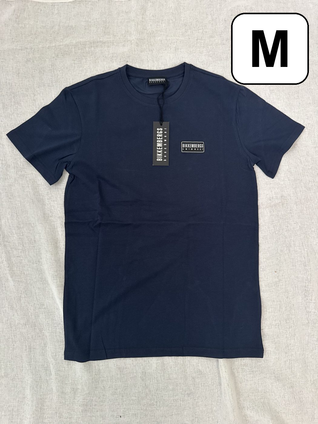 Camiseta Bikkembergs Swimwear – Azul marino, talla M, nueva