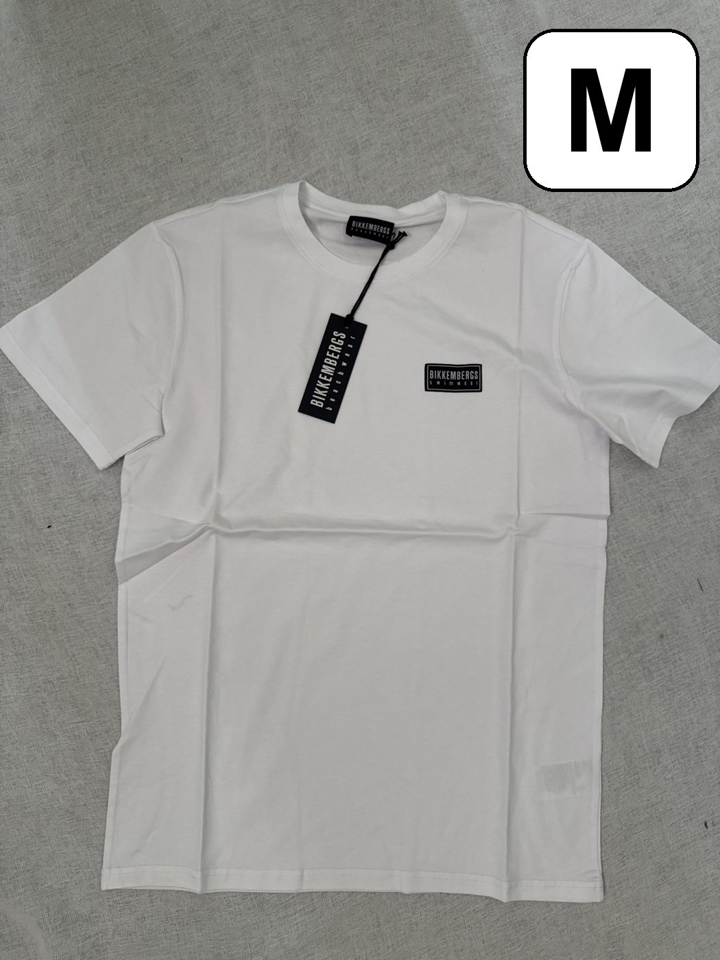 Camiseta Bikkembergs Swimwear – Blanco, talla M, nueva