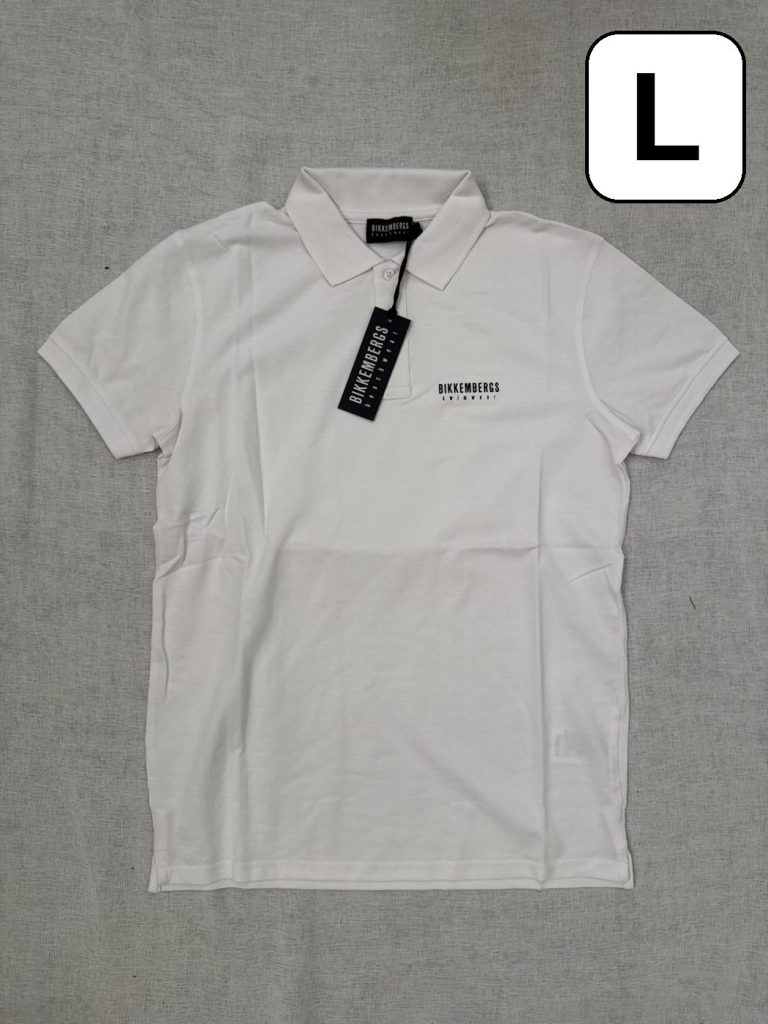 Polo Bikkembergs Swimwear – Blanco, talla L, nuevo