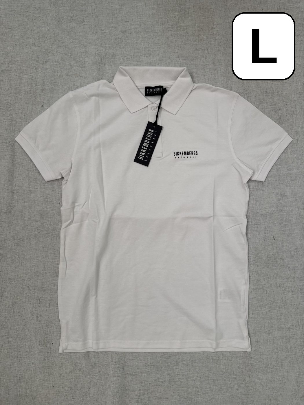 Polo Bikkembergs Swimwear – Blanco, talla L, nuevo