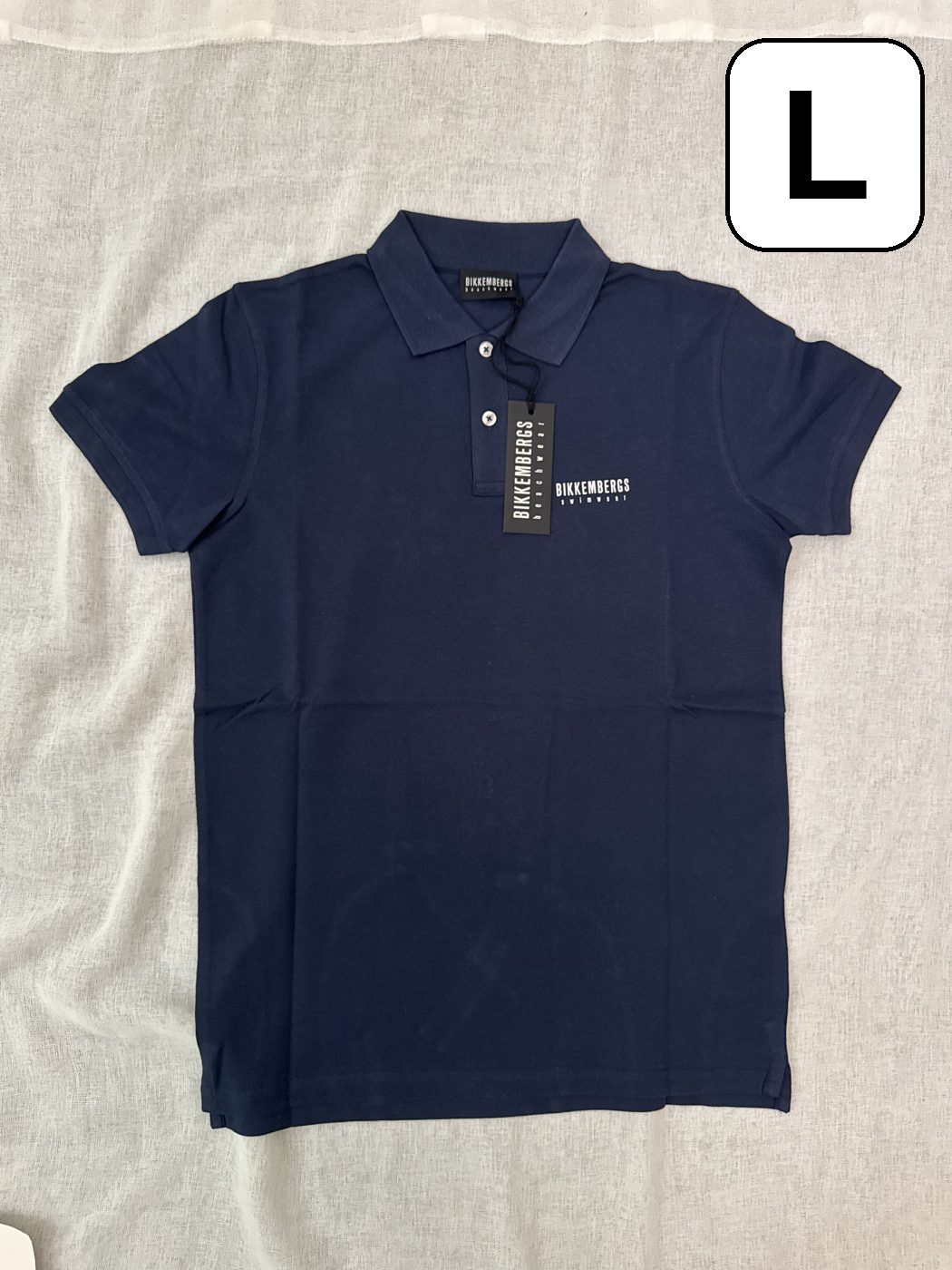 Polo Bikkembergs Swimwear – Azul marino, talla L, nuevo