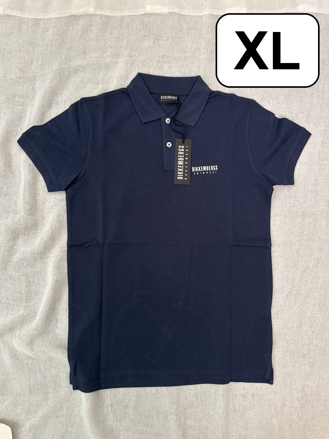 Polo Bikkembergs Swimwear – Azul marino, talla XL, nuevo