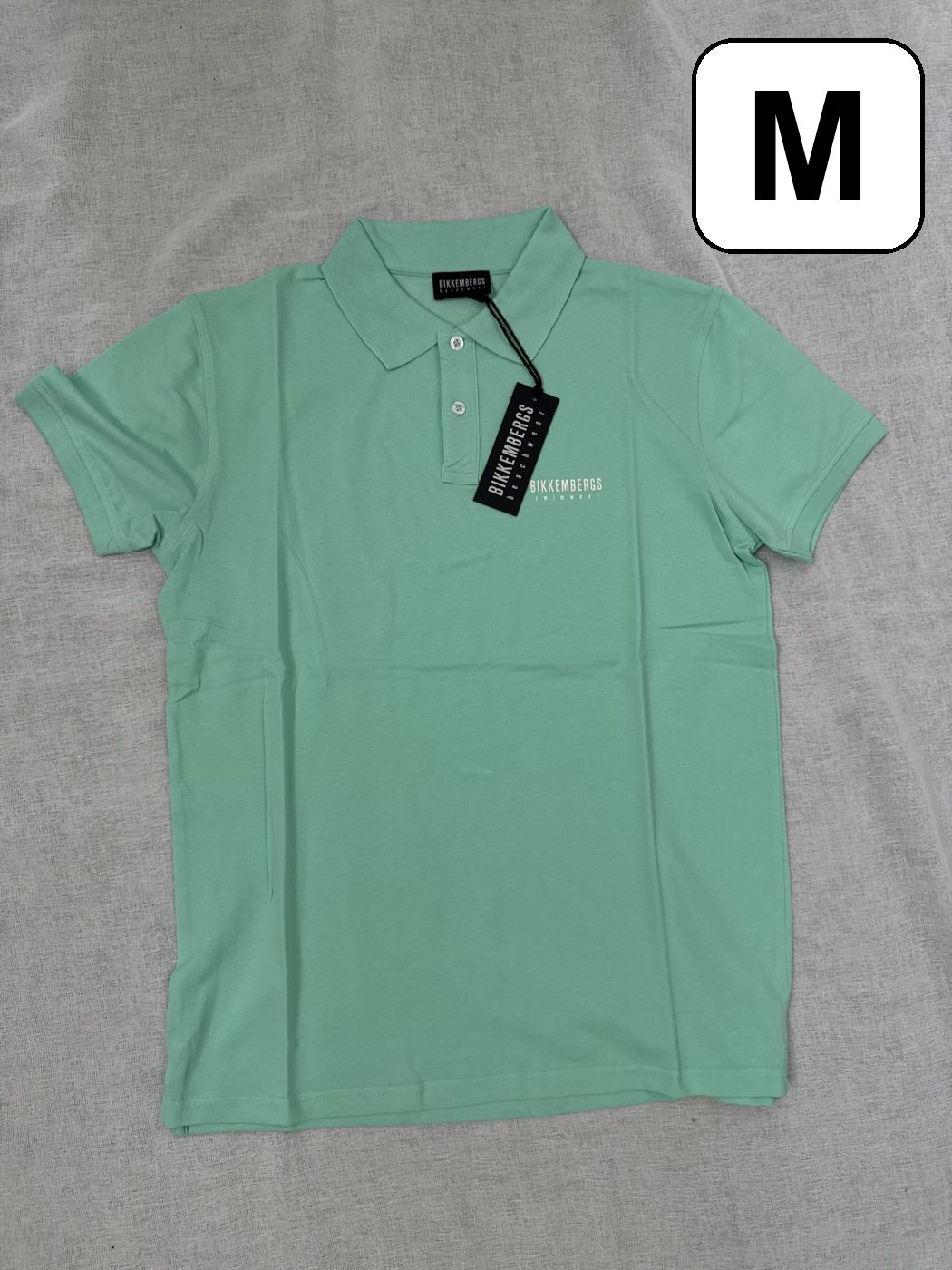 Polo Bikkembergs Swimwear – Verde menta, talla M, nuevo