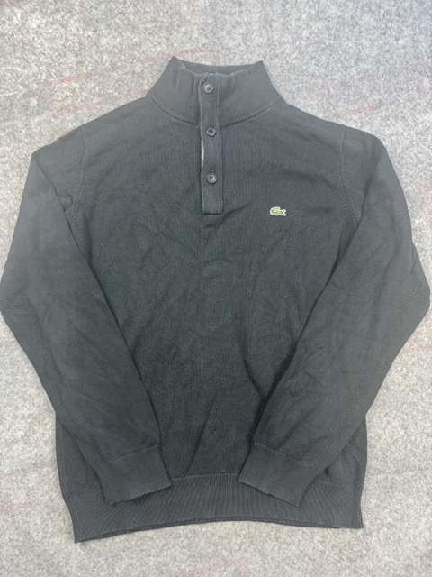 Lacoste Black Knit Jumper Cotton Size 4