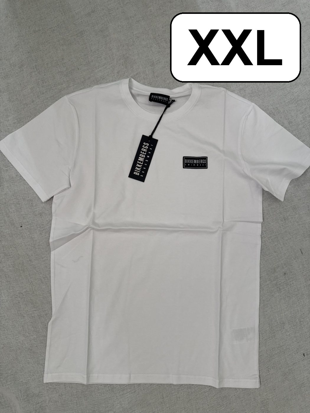 Camiseta Bikkembergs Swimwear – Blanco, talla XXL, nueva