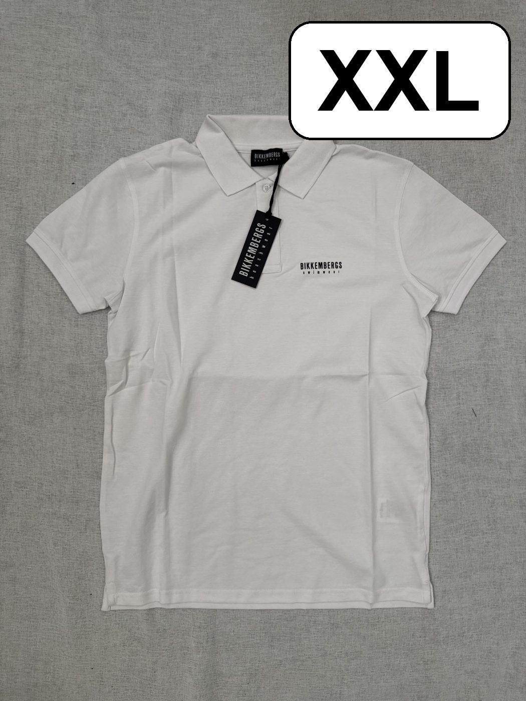 Polo Bikkembergs Swimwear – Blanco, talla XXL, nuevo