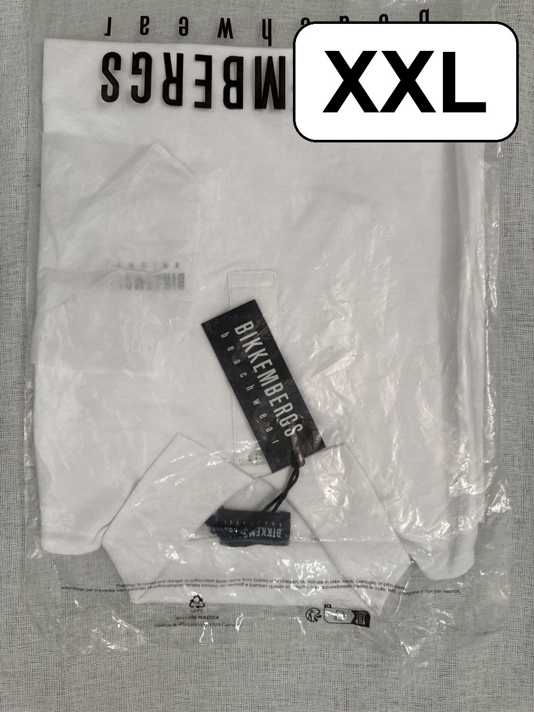 Polo Bikkembergs Swimwear – Blanco, talla XXL, nuevo image 2