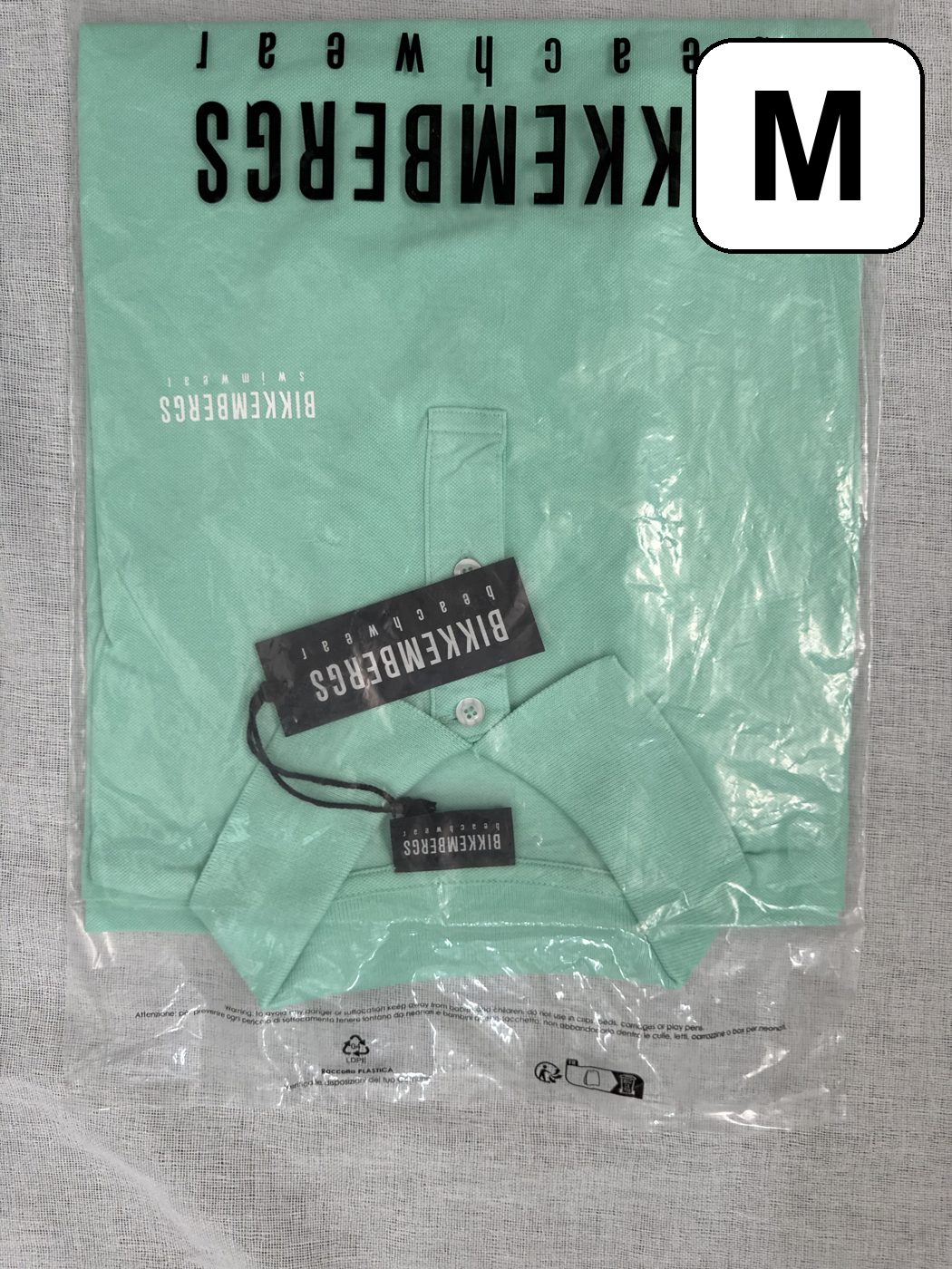 Polo Bikkembergs Swimwear – Verde menta, talla M, nuevo image 2