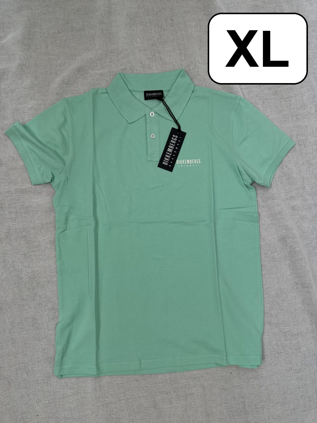 Polo Bikkembergs Swimwear – Verde menta, talla XL, nuevo
