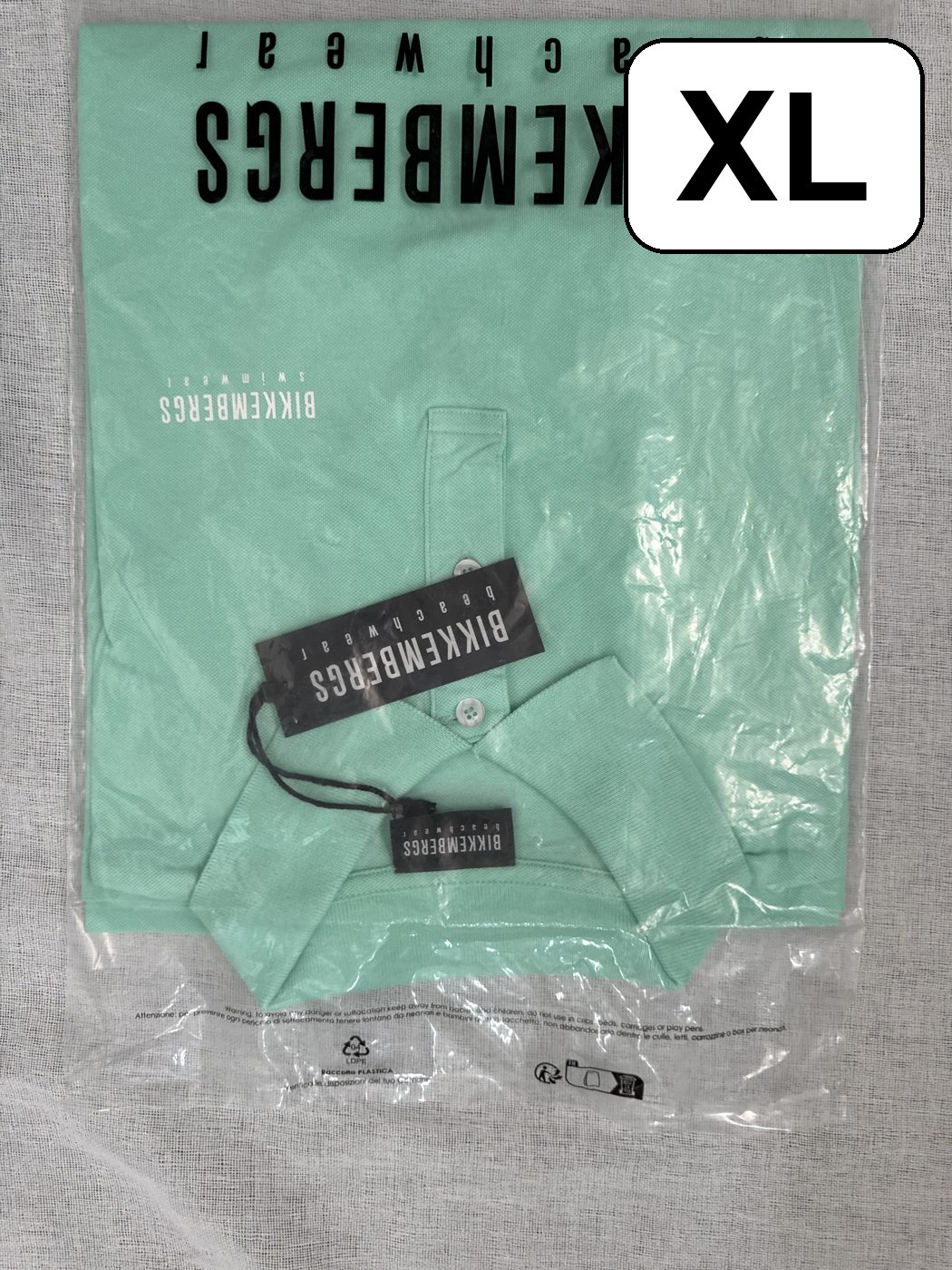 Polo Bikkembergs Swimwear – Verde menta, talla XL, nuevo image 2