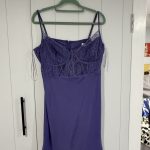 Perfect Stranger Purple Lace Detail Slip Dress Size 16
