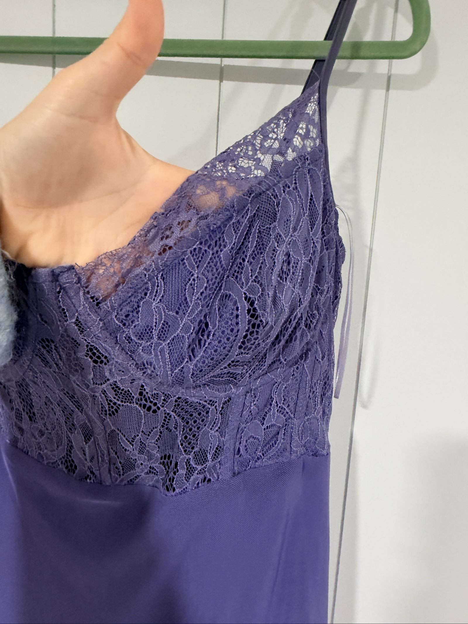 Perfect Stranger Purple Lace Detail Slip Dress Size 16 image 4