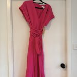David Jones Pink Midi Dress Size 14 with Belt