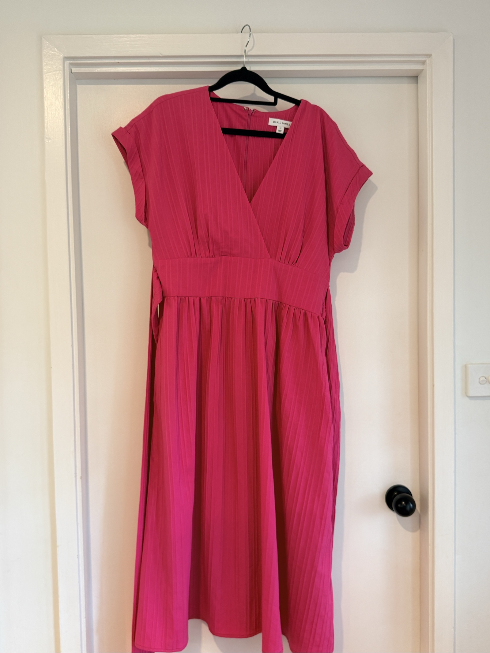 David Jones Pink Midi Dress Size 14 with Belt image 2